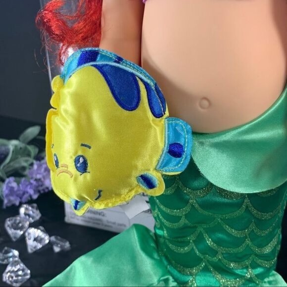 Disney Little Mermaid Ariel Doll Animators Collection Flounder Fish Doll Toy - Picture 3 of 9